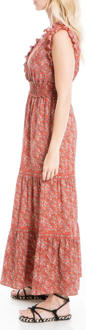 MAXSTUDIO MAX STUDIO Sleeveless Smocked Floral Print Tiered Maxi Dress | Nordstromrack | Nordstrom Rack