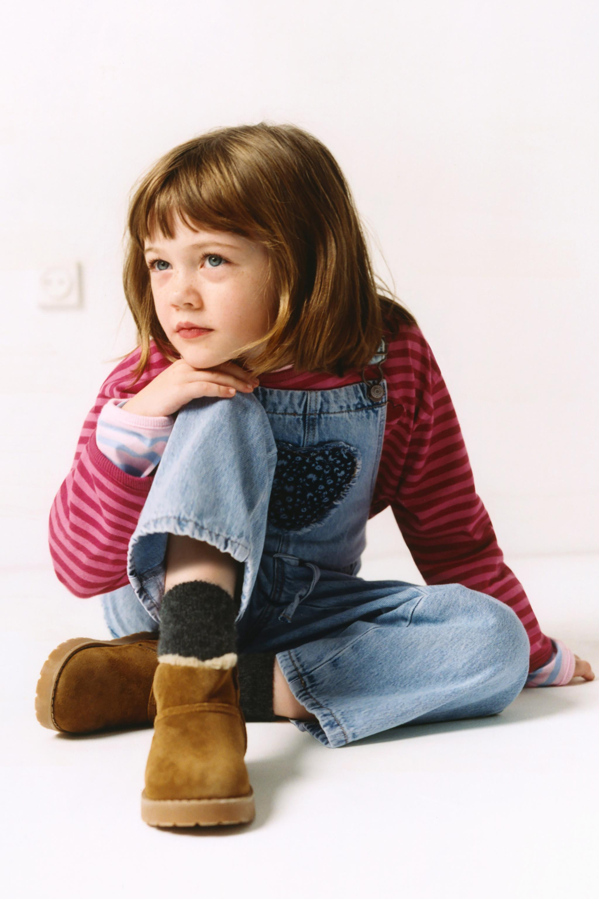 LONG DENIM OVERALLS WITH HEART PATCH | Zara UK