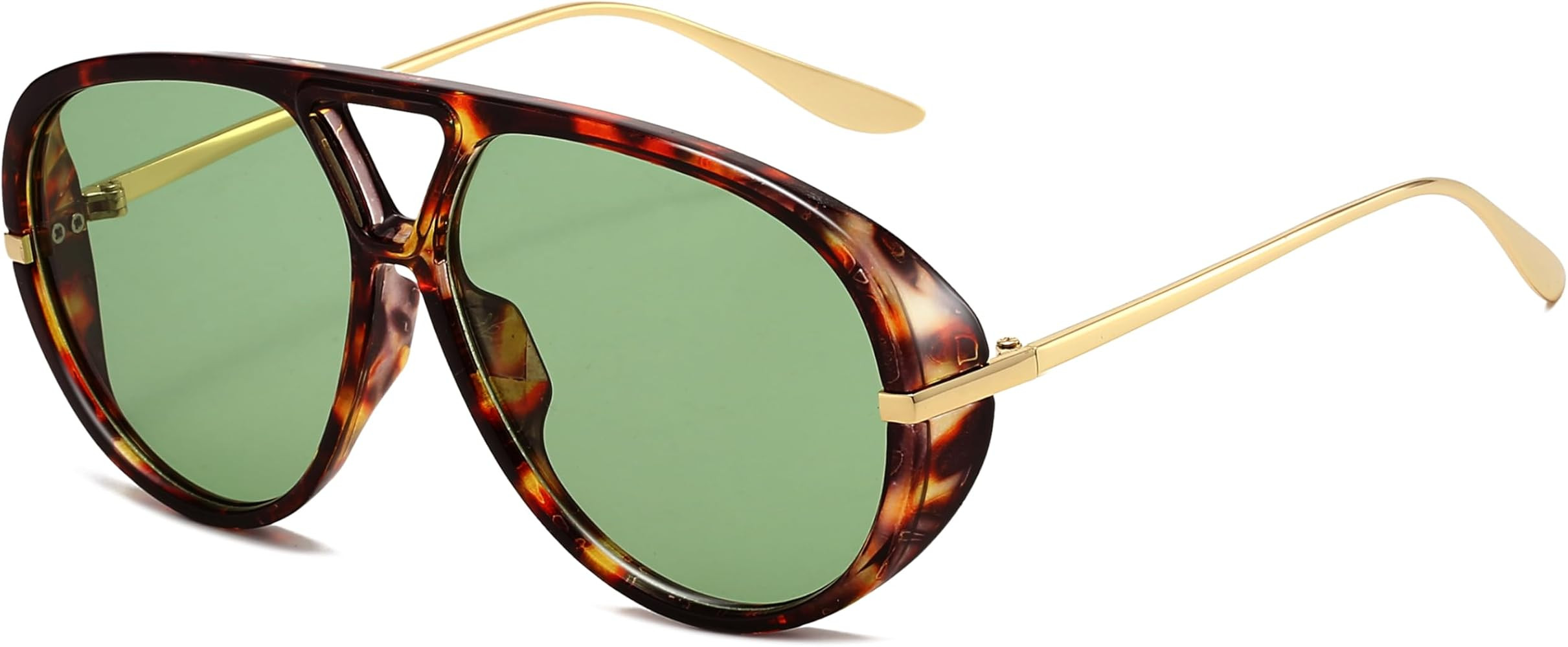 Trendy Oversized Aviator Sunglasses for Women Men Retro Big Round Shield Sun Glasses Vintage Shad... | Amazon (US)