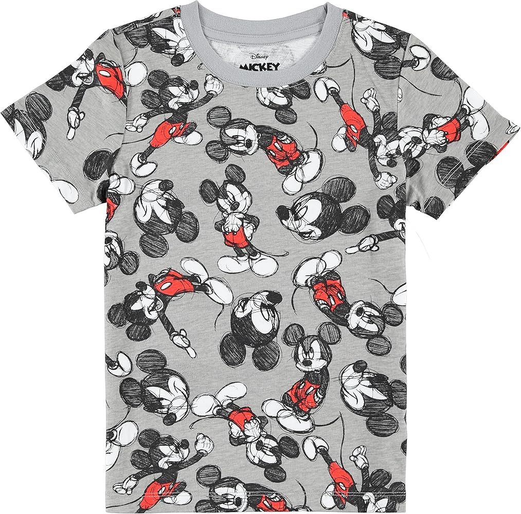 Disneys Mickey Mouse Boys Short Sleeve T-Shirt - All Over Print Design Mickey Mouse Tee | Amazon (US)