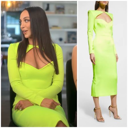 Farrah Aldjufrie’s Neon Yellow Cutout Confessional Dress on Buying Beverly Hills Season 2