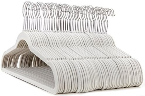 50 pc Premium Quality Off-White Velvet Hangers - Space Saving Thin Profile, Non-slip Padded with ... | Amazon (US)