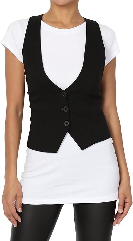 TheMogan Women Plus Dressy Casual Versatile Racerback Vest Tuxedo Suit Waistcoat | Amazon (US)