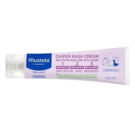 Mustela Baby Diaper Rash Cream with Zinc Oxide, 98% Natural Ingredients, Fragrance Free, 3.8 oz | Walmart (US)