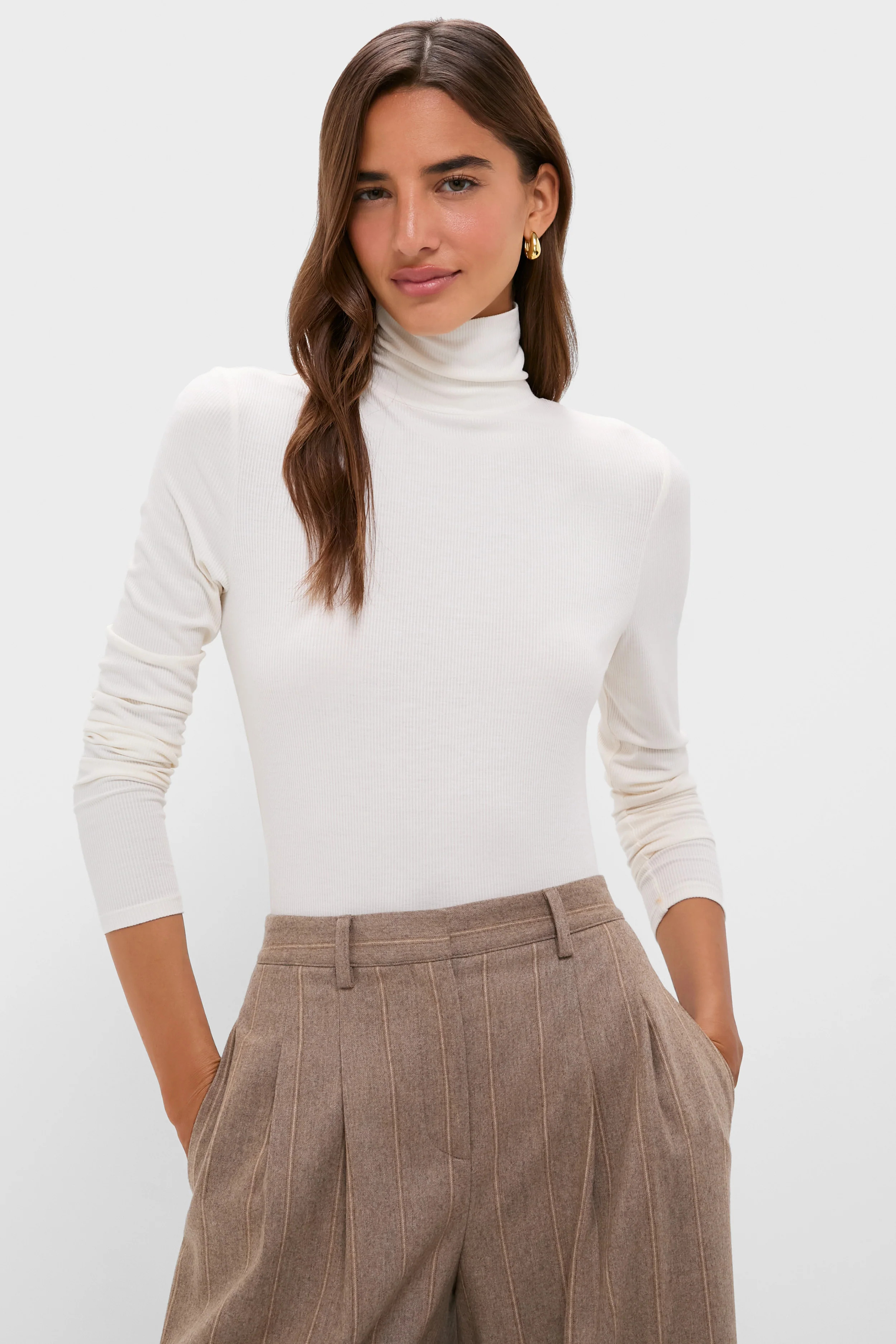 Ivory Lightweight Ribbed Topanga Turtleneck | Tuckernuck (US)