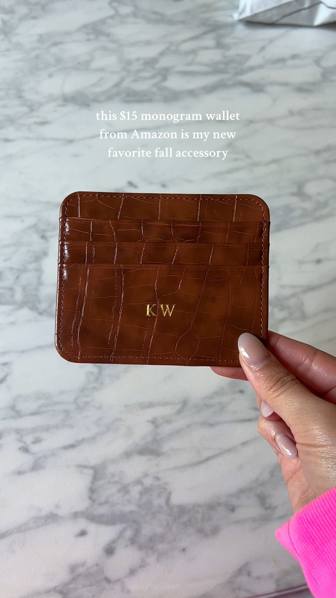 $15 Amazon find! Personalized wallet from Amazon / makes a great gift idea 🤎 fall accessory , sister gift idea , gift idea for her , monogram gift 

#LTKFindsUnder50