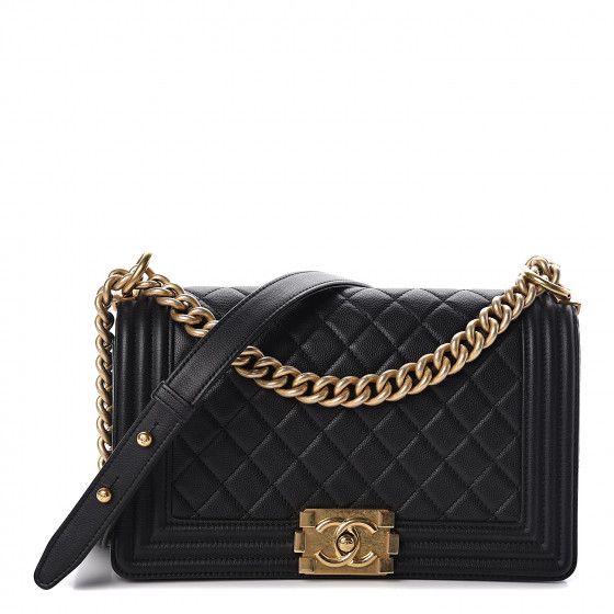 CHANEL Caviar Quilted Medium Boy Flap Black | Fashionphile