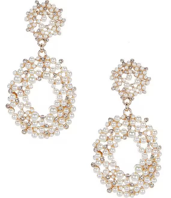 Cluster Pearl Double Drop Statement Earrings | Dillard's