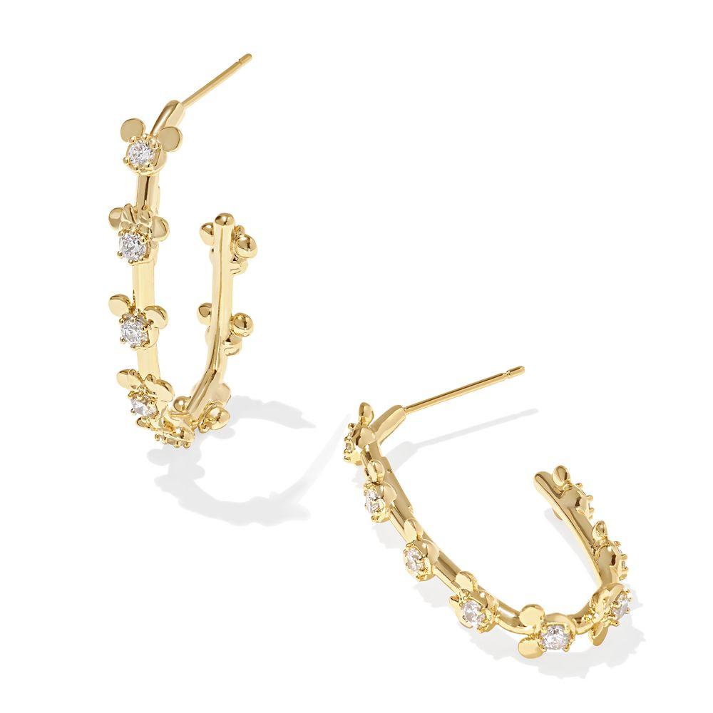 Mickey and Minnie Mouse Icon Hoop Earrings by Kendra Scott – Gold | Disney Store