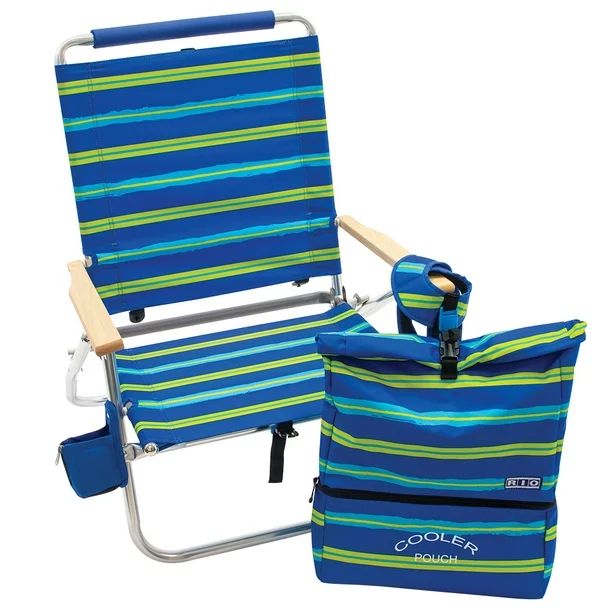 RIO 12" Aluminum 3-Position Removable Backpack Beach Chair, Stripe | Walmart (US)