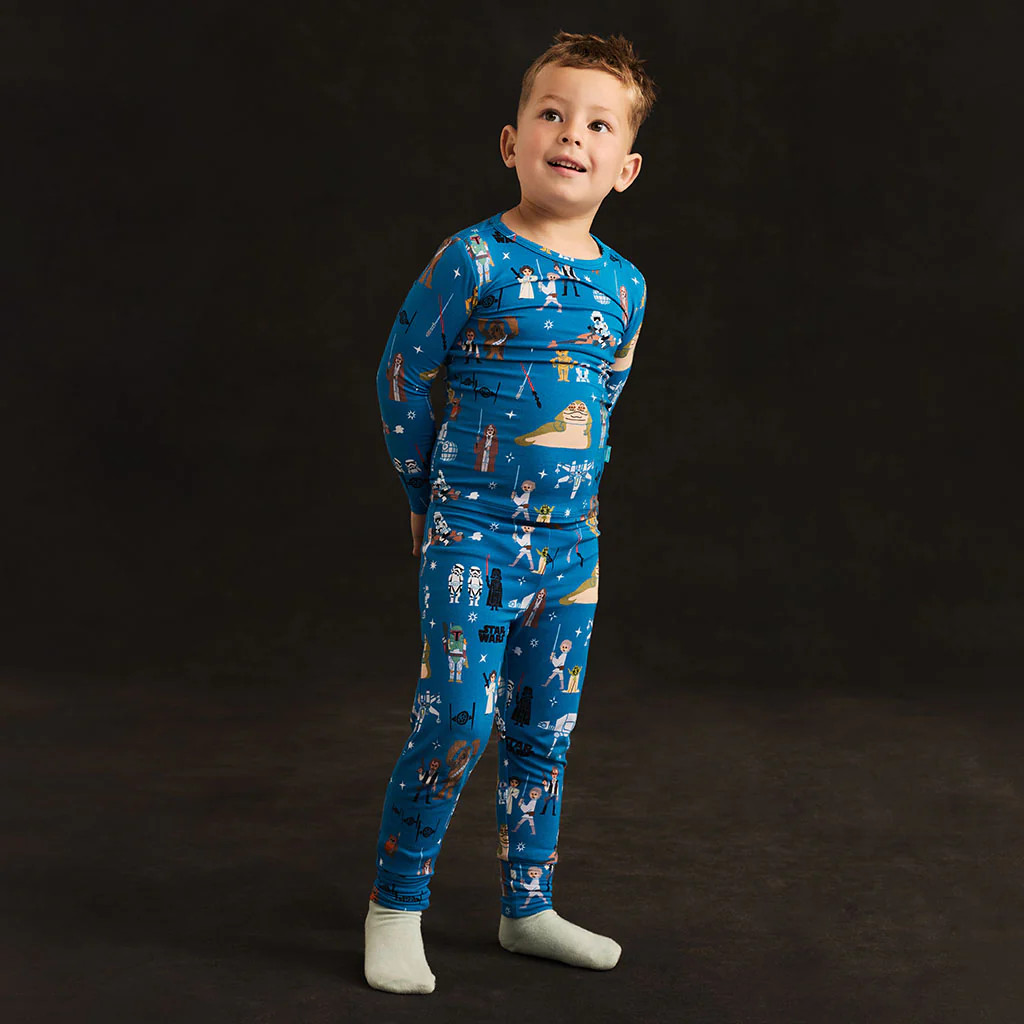 Space Blue Long Sleeve Disney Star Wars\u2122 Classic Pajama Set | Posh Peanut\u00ae | Posh Peanut