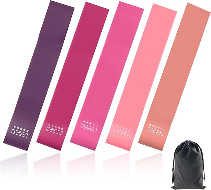 Resistance Bands Set, 5 Pcs Latex Exercise Bands with 5 Resistance Levels, Skin-Friendly Elastic ... | Amazon (US)