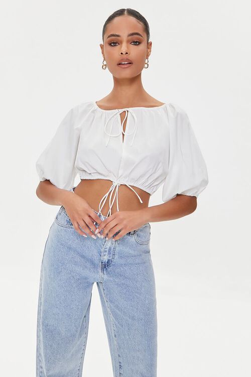 Balloon-Sleeve Crop Top | Forever 21 | Forever 21 (US)