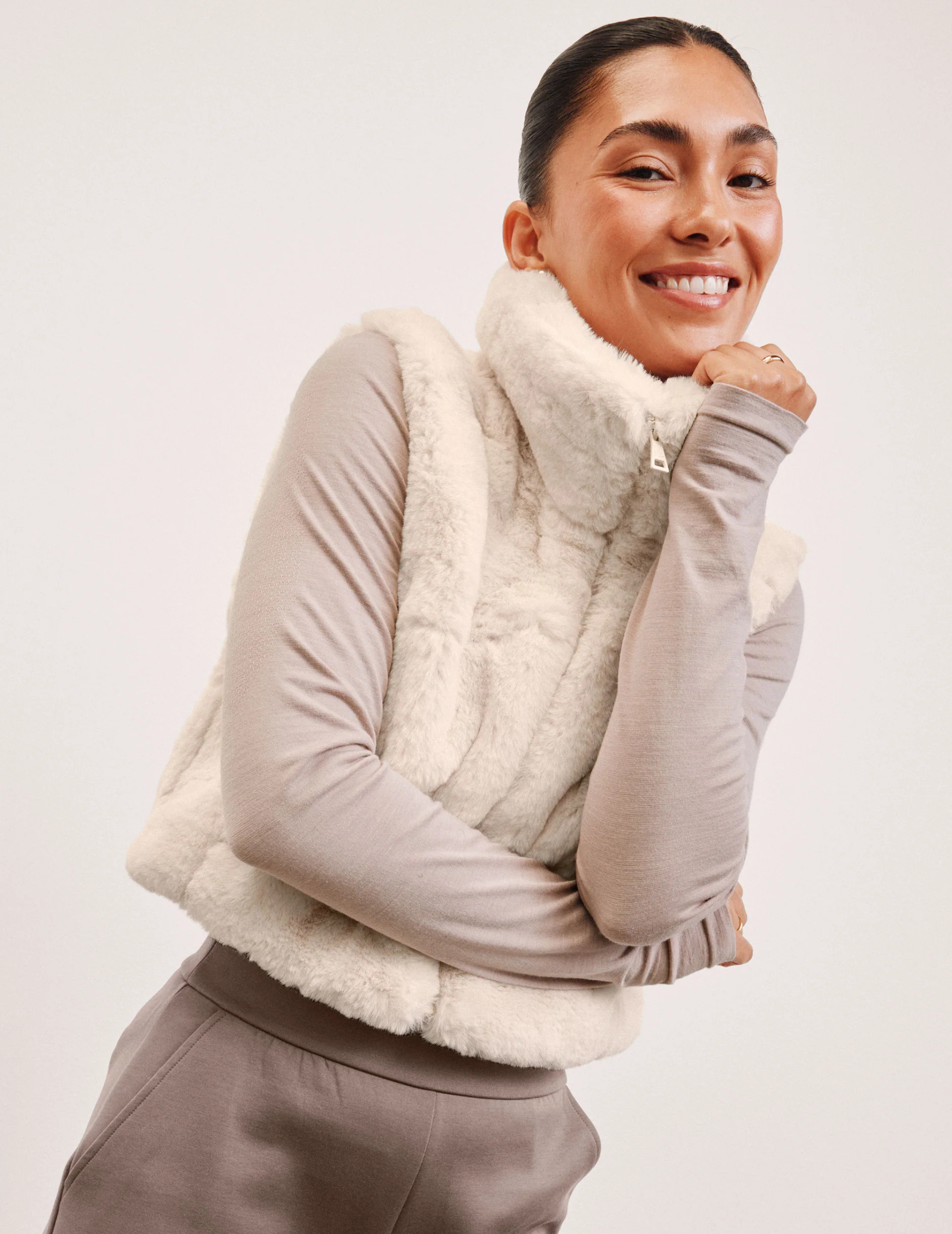 On The List Faux Fur Vest | Beyond Yoga | Beyond Yoga