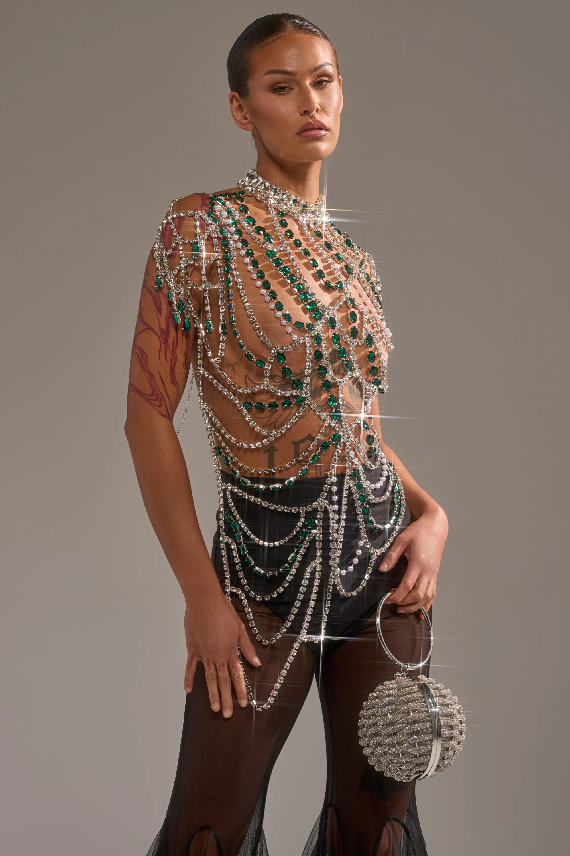 AKIRA Dancing Queen Rhinestone Chain Top | AKIRA