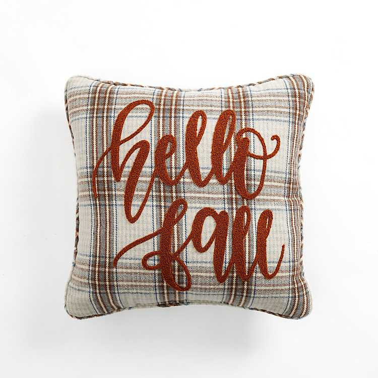 Hello Fall Plaid Pillow | Kirkland's Home