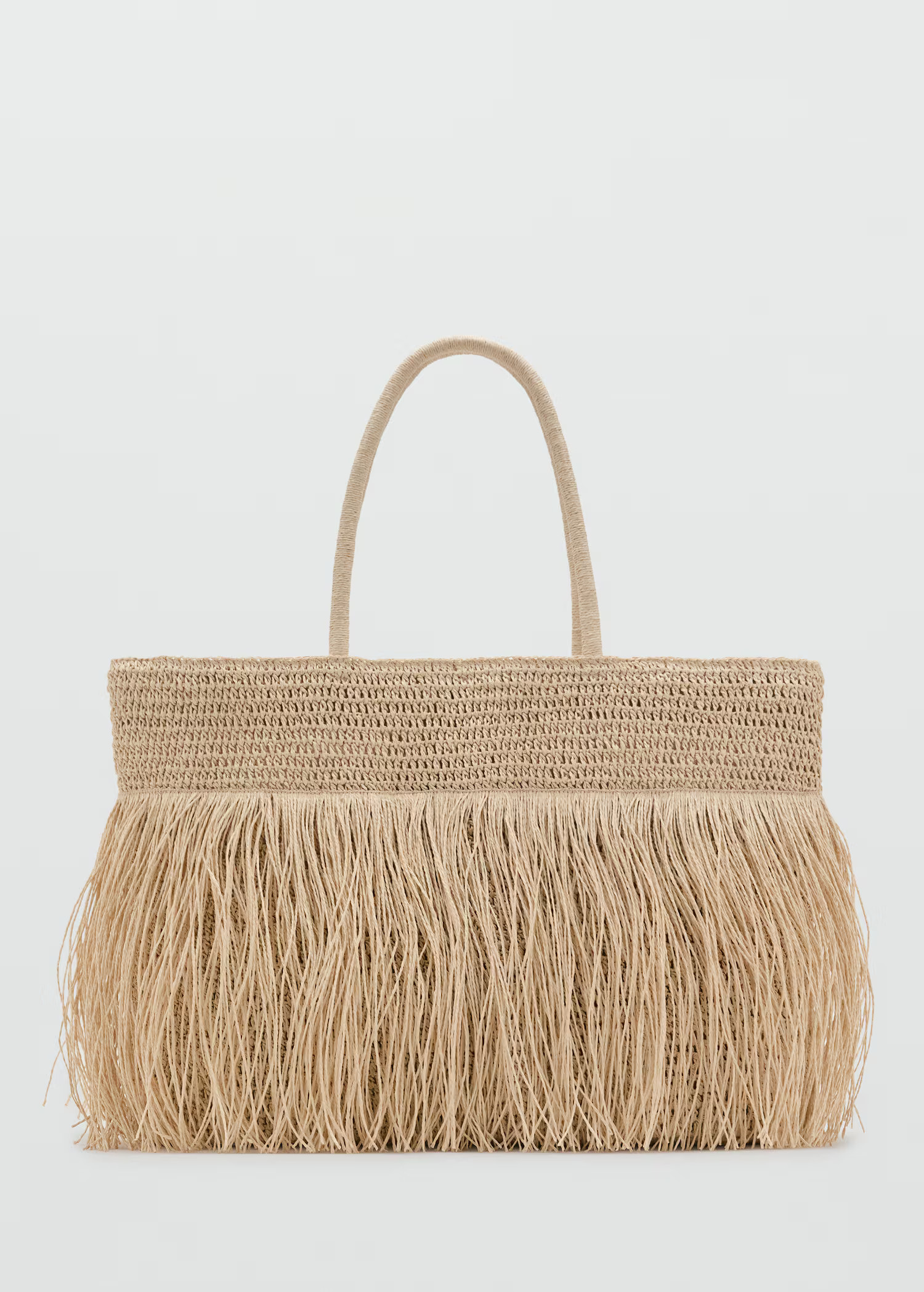 Natural fibre shoulder bag with fringes - Women | MANGO United Kingdom | MANGO (UK)