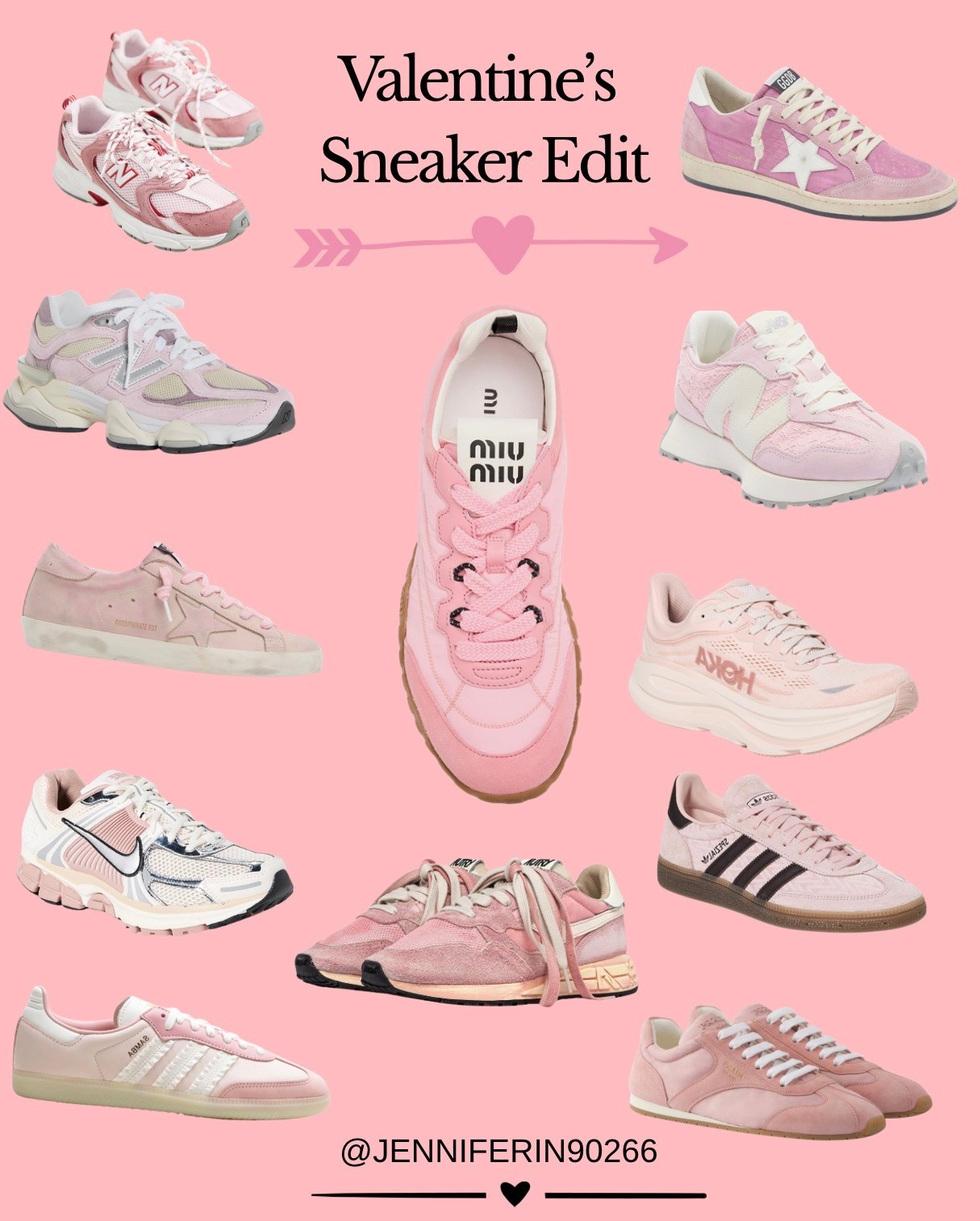 Valentine’s Sneaker Edit 💕

All the pink kicks to wear with your leggings, denim, or that flirty date-night dress in one sweet little round‑up.  From sporty New Balance and Nike vibes to glam  Miu Miu and Golden Goose, these pairs go way beyond February 14 and seriously level up your everyday errands, travel days, and Pilates workouts.  

Which pair you’re wearing to celebrate love day.

#LTKActive #LTKTravel #LTKValentine
