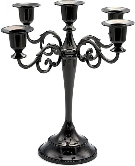 Tidelence 5-Candle Metal Candelabra Candlestick 10.6 inch Tall Candle Holder Wedding Event Candel... | Amazon (US)