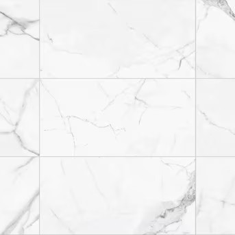Satori Statuario 12-in x 24-in Polished Porcelain Marble Look Floor and Wall Tile (1.93-sq. ft/ P... | Lowe's