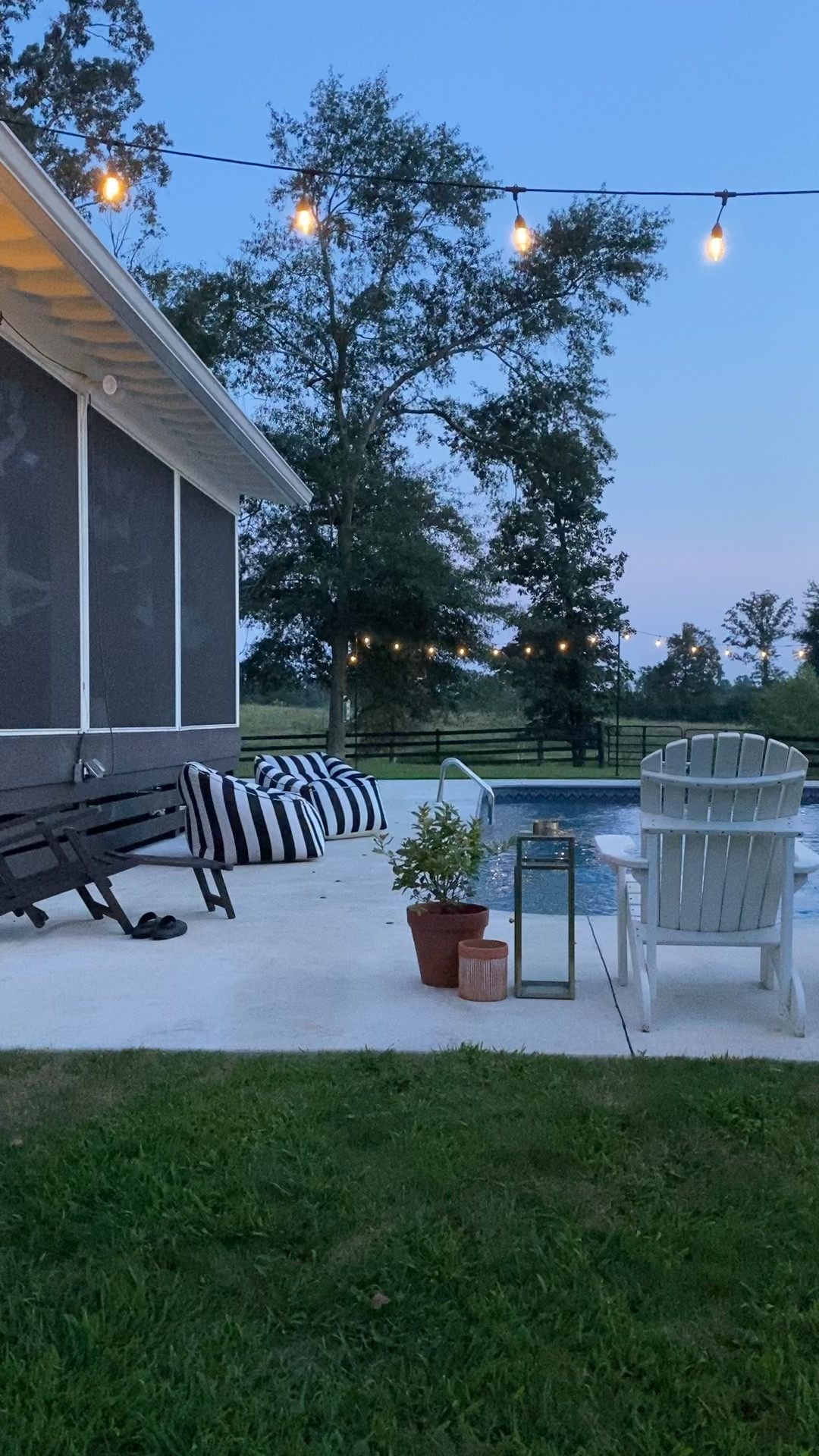 Pool patio furniture and decor! 
Chairs and lounger from Walmart! 
String lights from Amazon 

#LTKswim #LTKhome #LTKstyletip