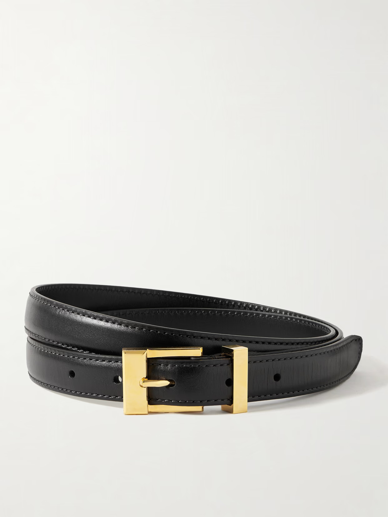 KHAITE - Manhattan Leather Belt - Black - 90 | NET-A-PORTER APAC