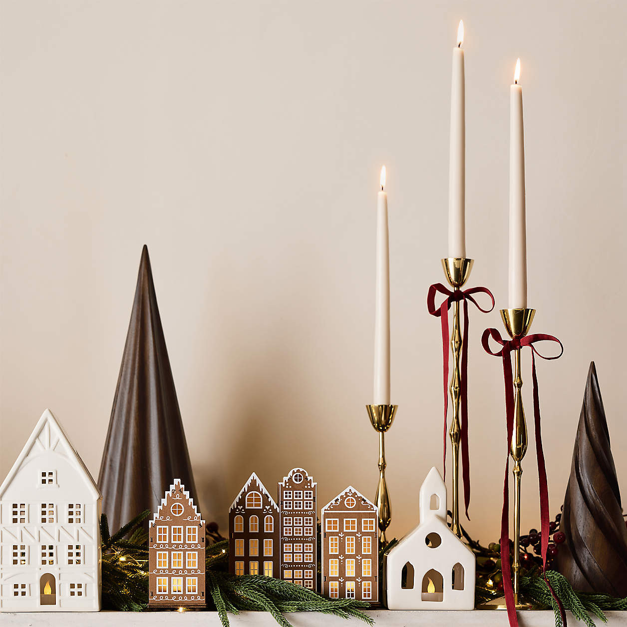 LED Gingerbread Village Bergen Holiday Decoration + Reviews | Crate & Barrel | Crate & Barrel