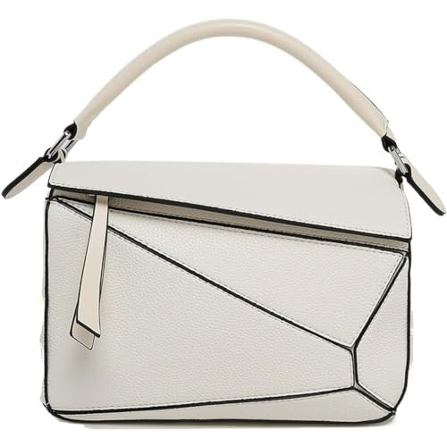Gotomax Womens Geometric Design Handbags, 9.6x4.1x6.7in Lychee Grain Crossbody Bag Mini Top Handle Bag for Mother's Day Gift (White) | Amazon (UK)