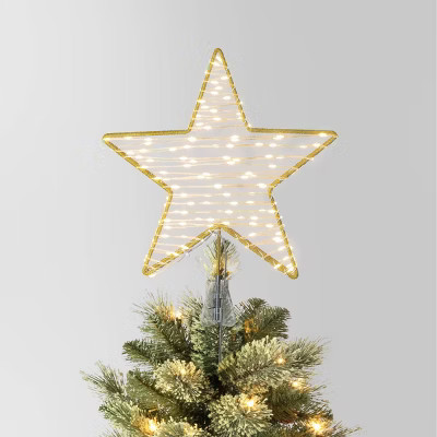 12.25" Lit-Led Champagne Star Twinkle Warm White Dewdrops Christmas Tree Topper - Wondershop™ | Target