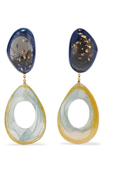 Ejing Zhang - Kaare Resin And Gold-plated Earrings - Blue | NET-A-PORTER (US)