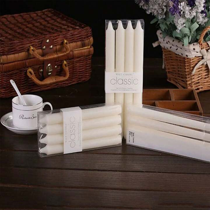 European Style Candlestick, Romantic Wedding Decoration, Ivory White, 4pcs/Set | SHEIN