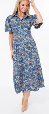 Tuckernuck Delaney Dress In Wild Hyacinth Floral Cotton Shirt Dress Size S  | eBay | eBay US