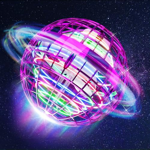 TOMZON Flying Orb Ball, Cool Toys for Boys Girls, Hover Ball Boomerang Fidget Spinner, Drone for Kids with Colorful Light Flying Spinner, A32 Purple | Amazon (US)