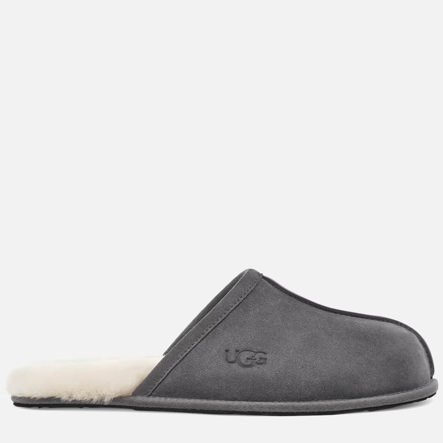 UGG Men's Scuff Suede/Sheepskin Slippers - Dark Grey | Coggles (Global)