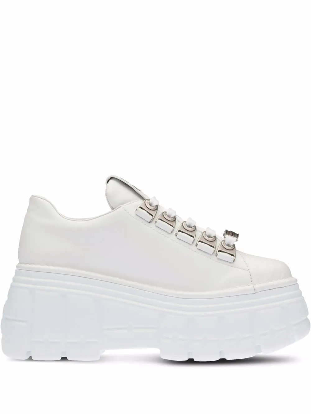 low-top leather platform sneakers | Farfetch Global