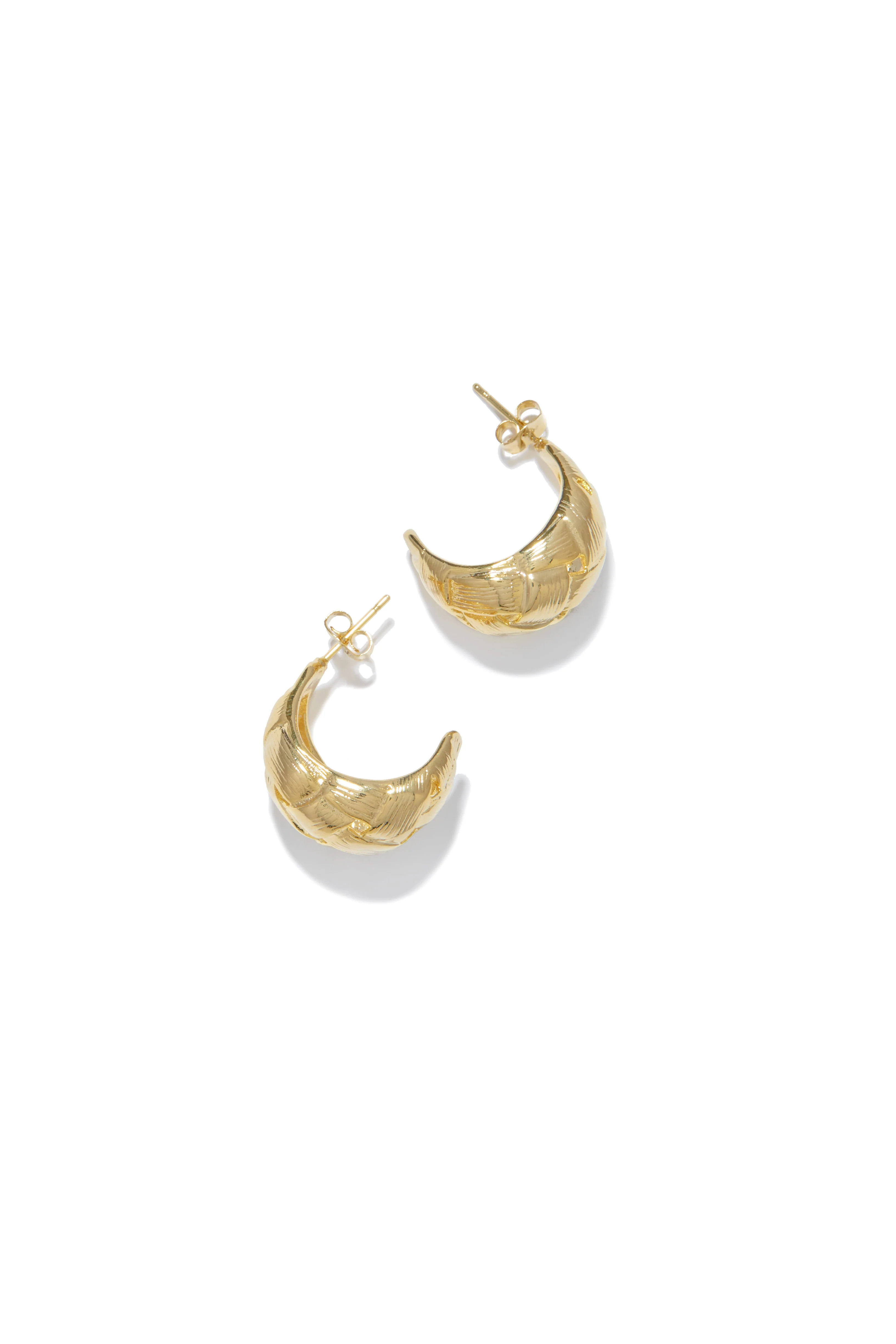 Francine Woven Mini Hoop Earring - Gold One Size / Gold | MISS LOLA
