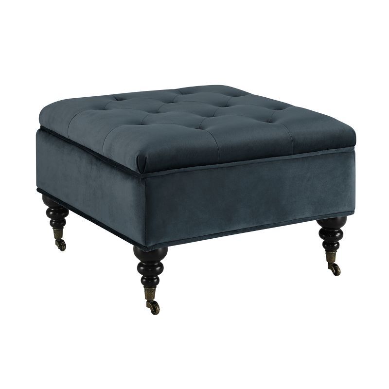 Abbot Square Tufted Ottoman with Storage and Casters Pearl Gray - Serta | Target