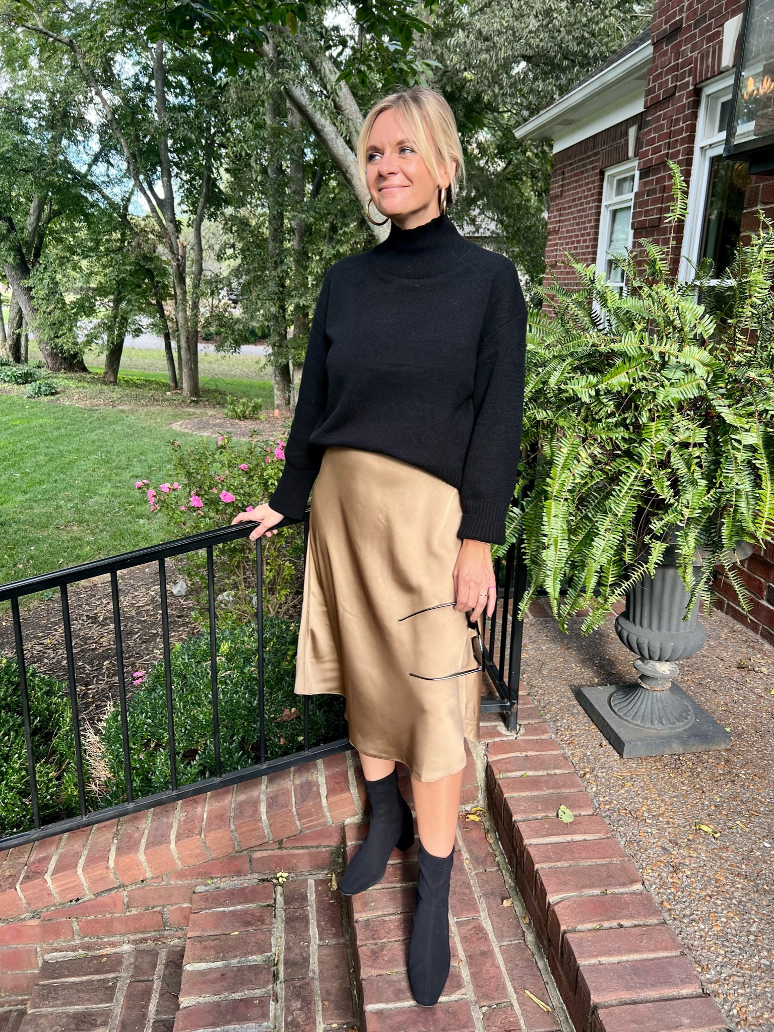 How to style your slip skirt with sock booties 🖤🤎

#LTKworkwear #LTKstyletip #LTKshoecrush