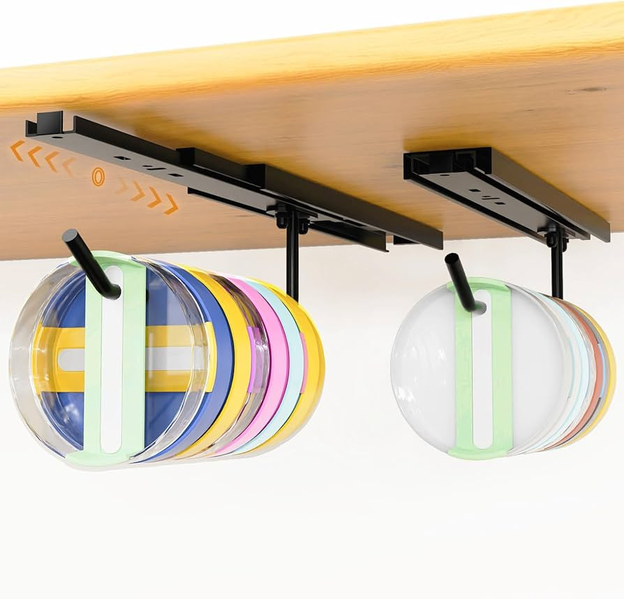 2 Pack Tumbler Lid Organizer Inside Cabinet with Telescoping Slides, Multifunctional Space-Saving... | Amazon (US)