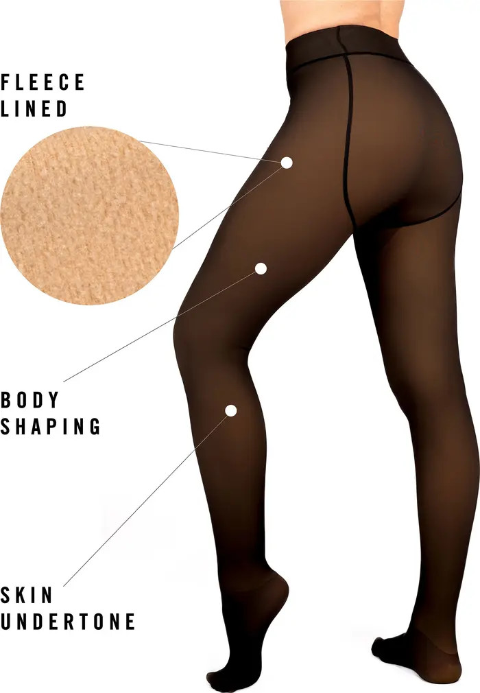 Faux Sheer Fleece Lined Tights | Nordstrom