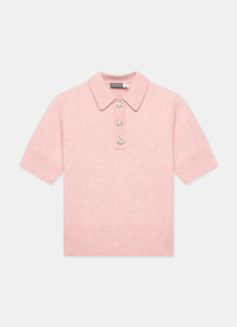 Pink Short Sleeve Knit Top | Mint Velvet - US