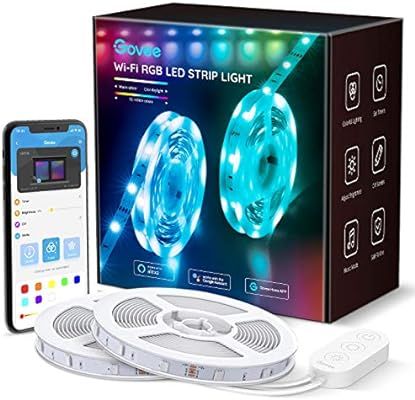 Govee 32.8ft LED Strip Lights Works with Alexa and Google Assistant Wireless Smart Phone APP Cont... | Amazon (US)