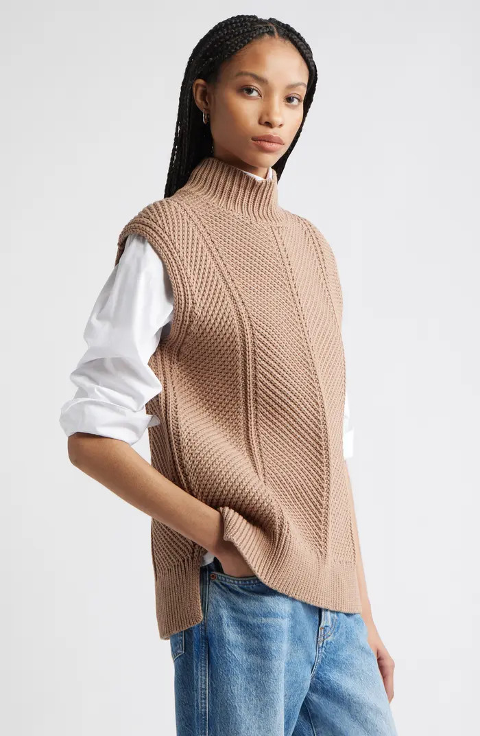 Nordstrom Textured Sleeveless Mock Neck Sweater | Nordstrom | Nordstrom