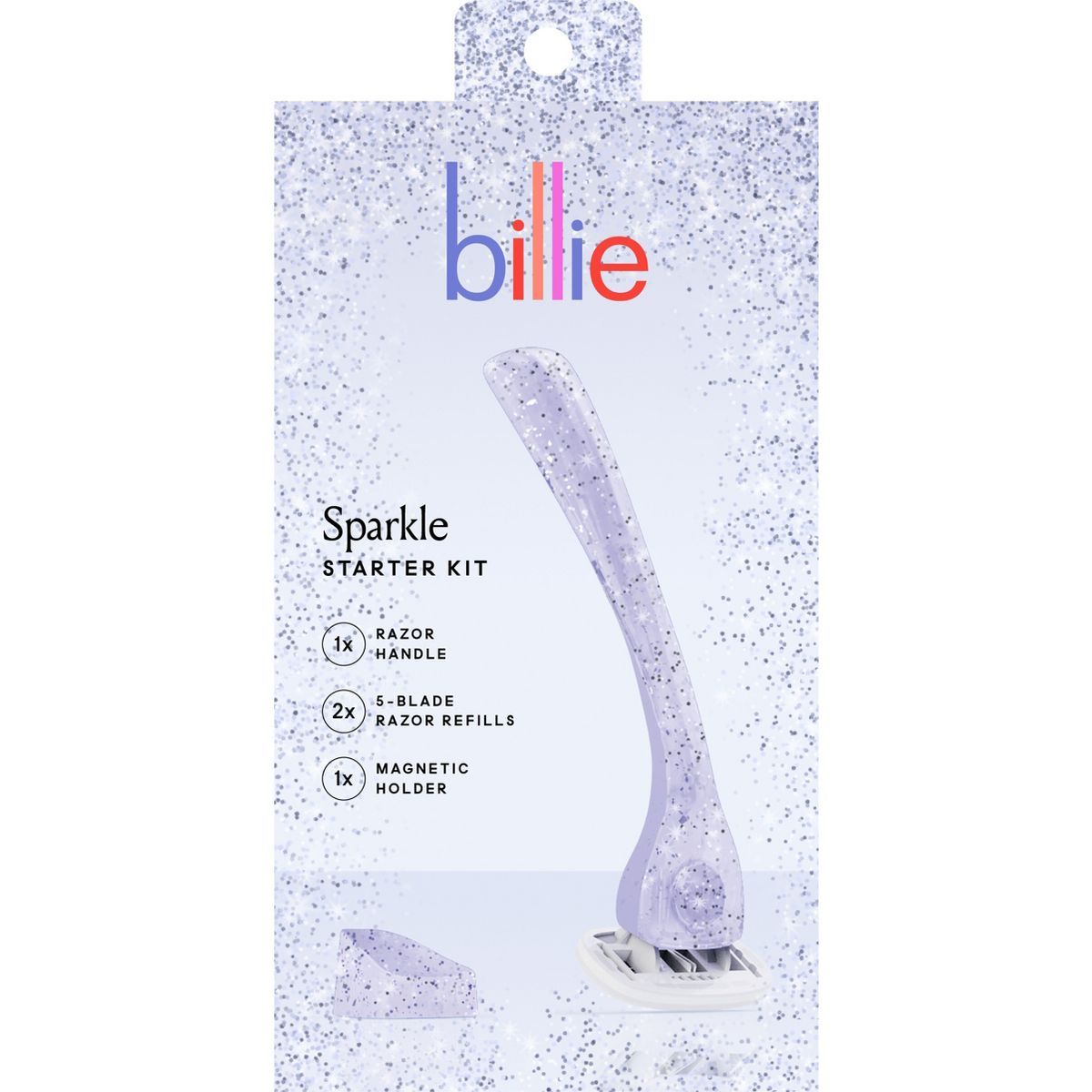Billie Women's Sparkle Razor Kit - 1 Handle + Magnetic Holder + 2 Blade Refills | Target