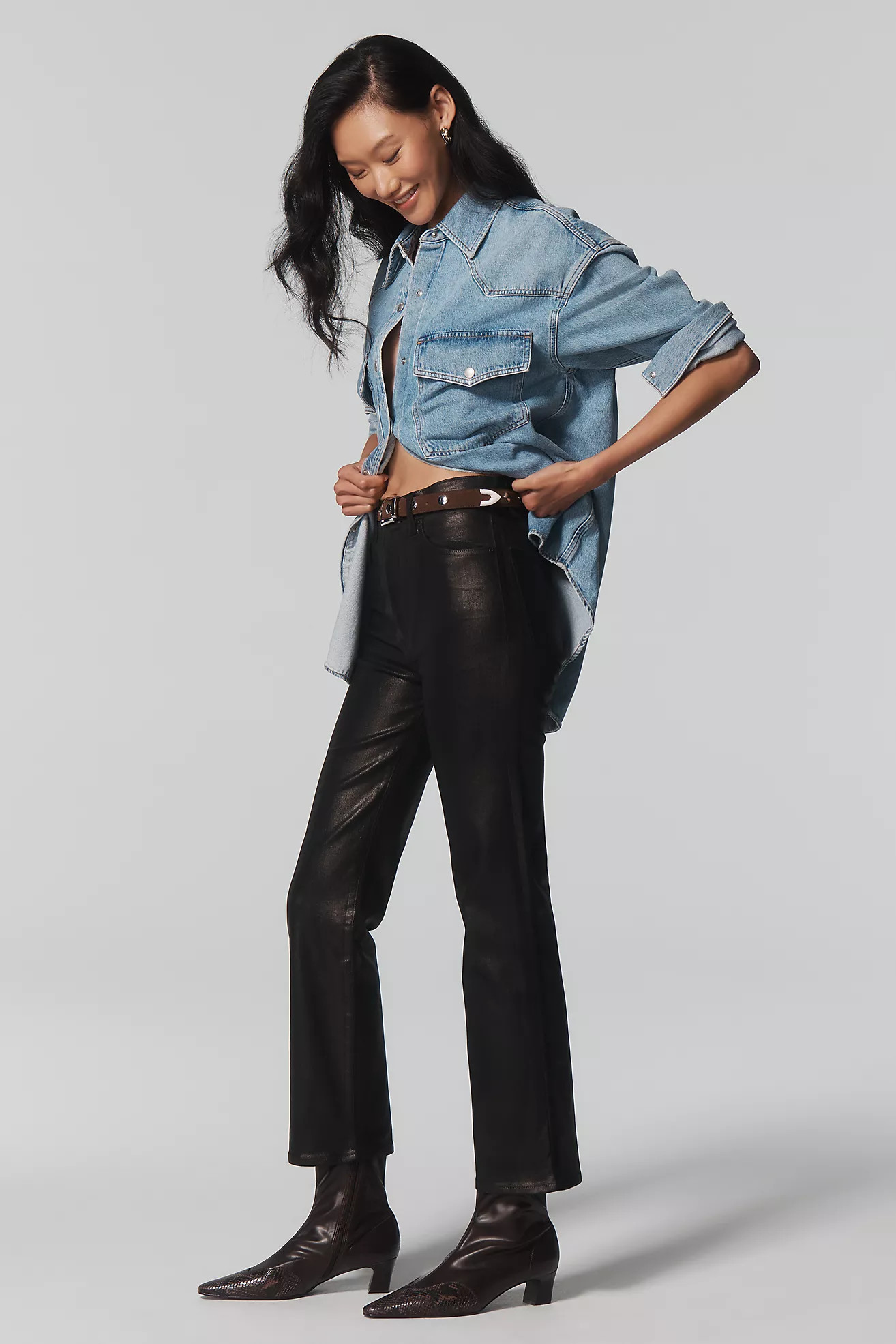 FRAME Le Sleek High-Rise Straight-Leg Jeans | Anthropologie (US)