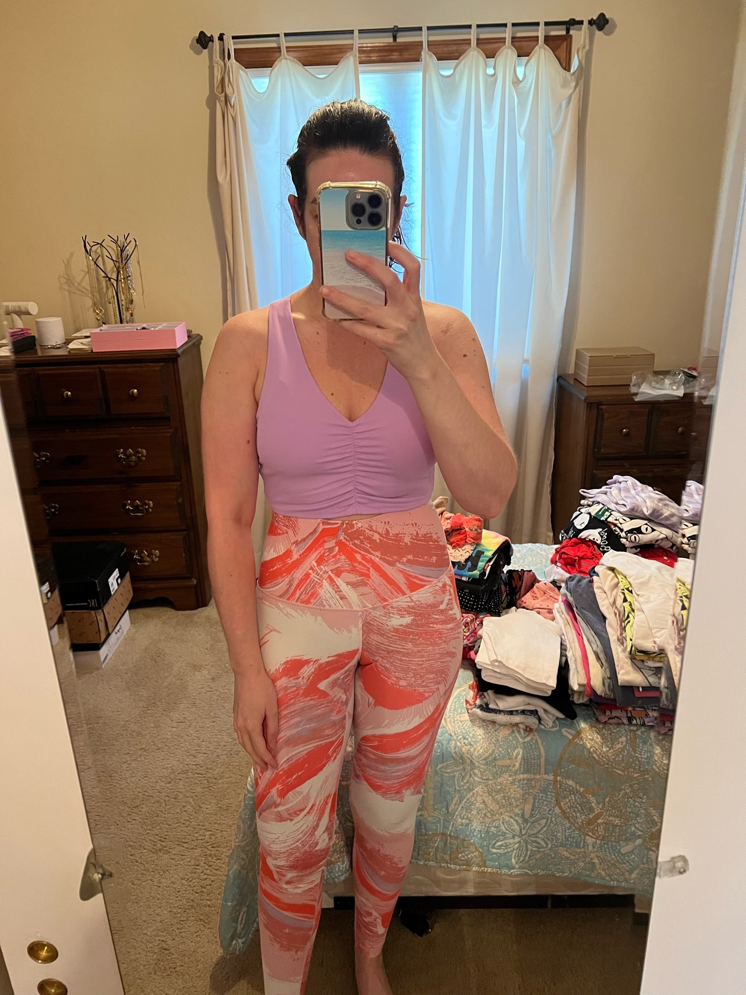 Purple workout top (m). Pink swirl workout leggings (s). #purpletop #workouttop #purpleworkouttop #leggings #workoutleggings #swirlleggings #activewear #fitnessgear

#LTKfitnessgoals #LTKootd #LTKActive