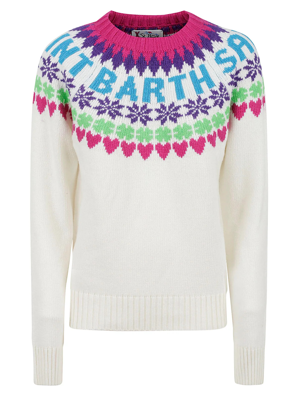 Mc2 Saint Barth Fair Isle Heart Intarsia-Knit Crewneck Jumper | Cettire Global