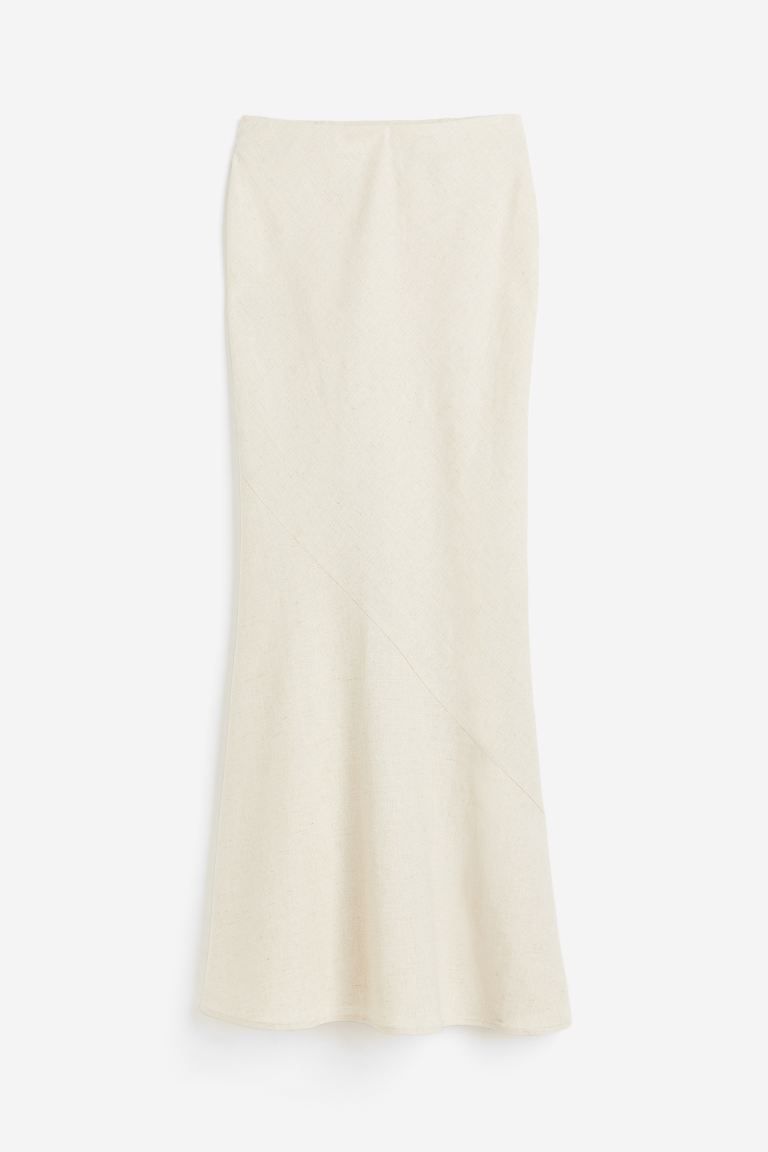Flared long skirt - Light beige - Ladies | H&M GB | H&M (UK, MY, IN, SG, PH, TW, HK)