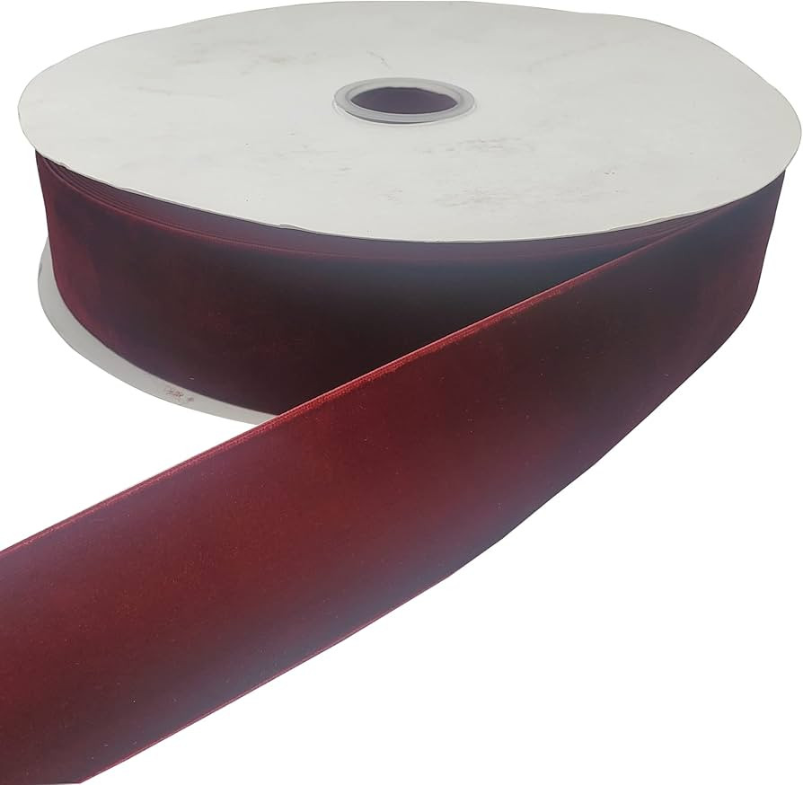 10 Yards Velvet Ribbon Spool (Wine, 2") | Amazon (US)