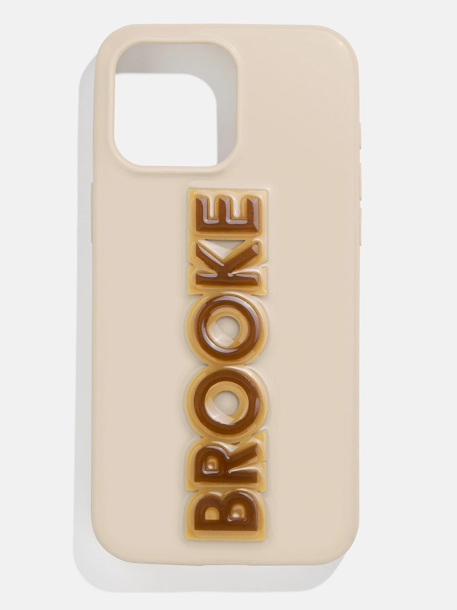 Block Font Custom iPhone Case - Beige/Brown | BaubleBar